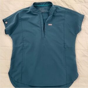 Caribbean Blue FIGS Scrub Top